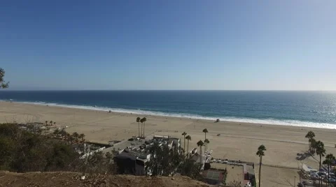 View of the Santa Monica Pier at sunset Stock Footage