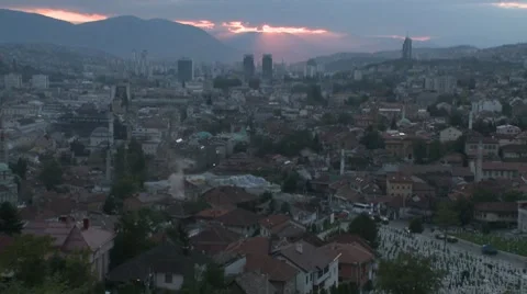 View of Sarajevo 10 at dawn Vidéo 8661965