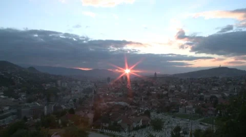 View of Sarajevo 13 at dawn 動画素材 8662011
