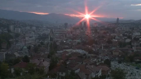 View of Sarajevo 14 at dawn 库存影片 8662043