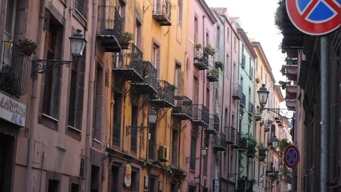View of sardinian city Bosa Video stock 86242155