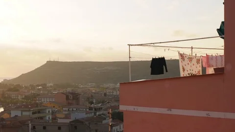 View of sardinian city Bosa Video stock 86242444