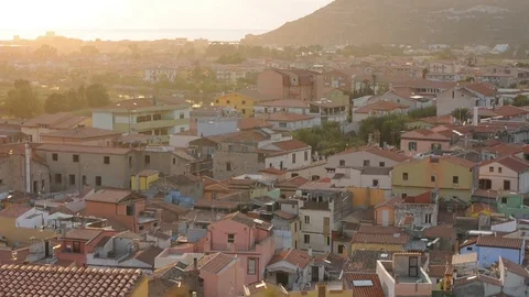 View of sardinian city Bosa Video stock 86242528