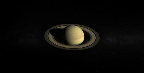 View of Saturn from its shadow. Cassini satellite Saturn mission . Elements o Stock Photos