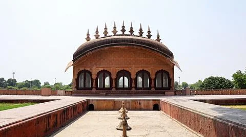 View of Sawan Pavilion inside Deeg Palace, Deeg, Rajasthan, India. Stock Photos