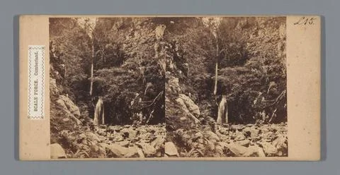View of the Scale Force Waterfall in the Lake District; Scale Force. Cumbe... Foto stock