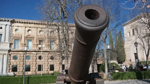 View of the Scarred, Corroded Muzzle of an Old Cannon in Sunlight 動画素材 285272101