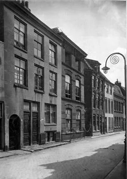 View of the school and the adjacent plots of the synagogue of the Dutch Is... Stock-Fotos