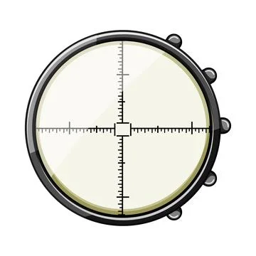 View scope sniper cartoon vector illustration Illustrazione stock