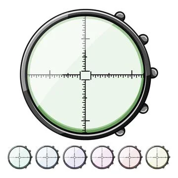 View scope sniper cartoon vector graphic 스톡 일러스트