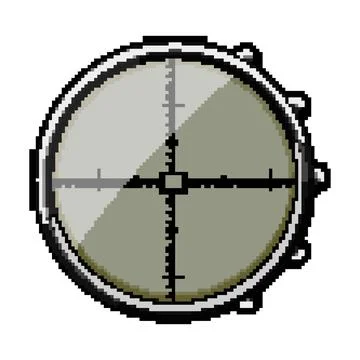 View scope sniper pixel art vector illustration Stock Illustration