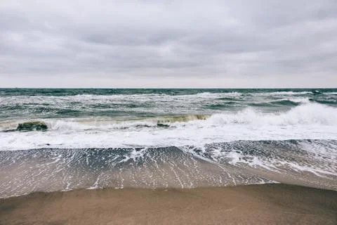 View of the sea and waves 库存照片