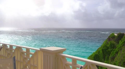 View of sea from balcony Stock Footage 55571611