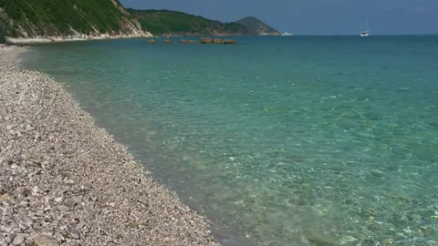 View of the sea from the beach Stock Footage 137121523