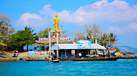 View of the sea border post in thailand Video stock 36580120