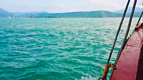 View of the sea from the bow of the ship Video stock 38286696