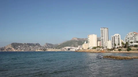 View from the sea on the calpe, spain. Stock Footage 84881777