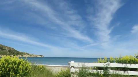 View of the sea from the car Stock Footage 120773702
