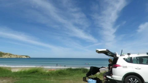 View of the sea from the car Stock Footage 120774720