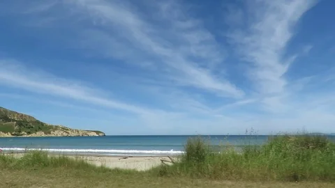 View of the sea from the car Stock Footage 120775034