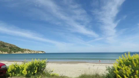 View of the sea from the car Stock Footage 120775609
