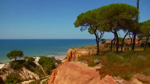 View of sea from cliff Stock Footage 60691682