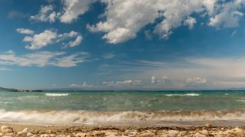 View of the sea with cloud background. Stock Photos