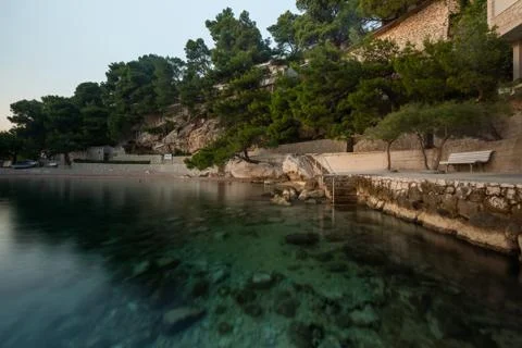 View of sea with coast Stock Photos