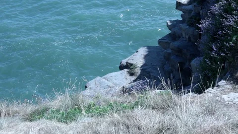 View of the sea From the end of a Cliff Stock-Footage 92904162