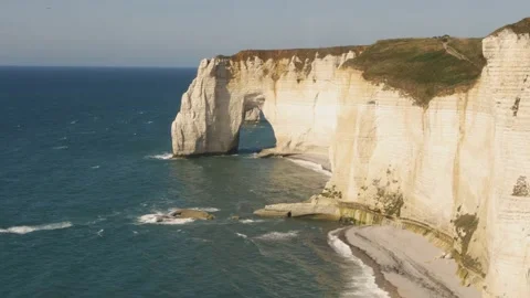 View on the sea on Etretat coast Stock Footage 173141853
