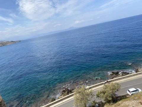 View of the sea from a height. Mountains. Horizontal picture  Stock Photos