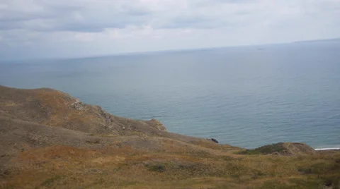 View of the Sea From the Hills Stock Footage 66786205