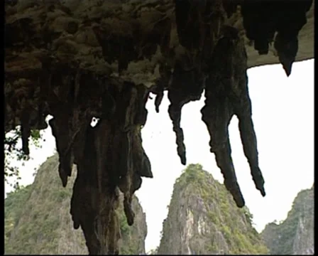 View Of Sea From Inside Of Cave 2 Stock Footage 7992346