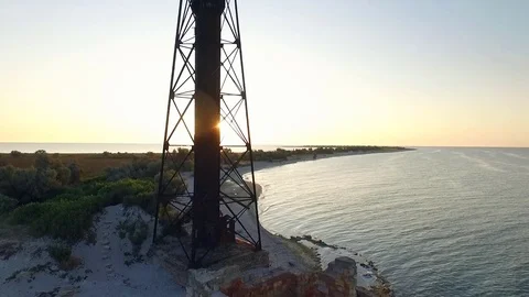 View of the sea with lighthouse Stock Footage 77716806