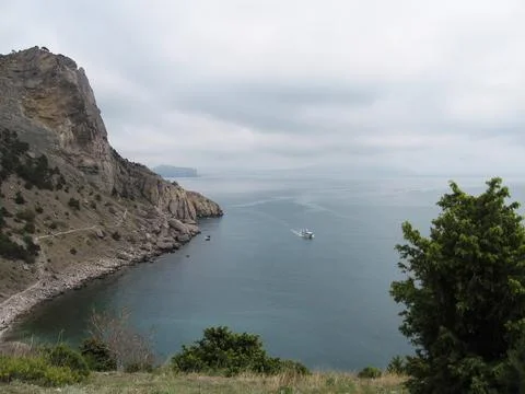 View of the sea from the mountain Stock Photos
