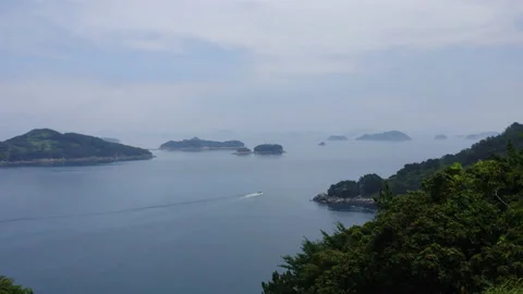 View of the sea from the mountain_no sound Stock Footage 137157828