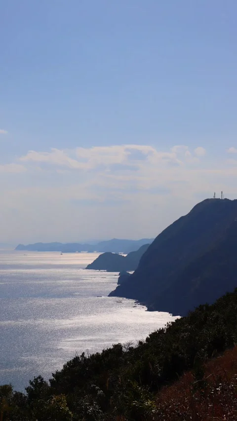 View of the sea from the observation park (Kamae, Saiki City, Oita Prefecture) Stock Footage 338003966