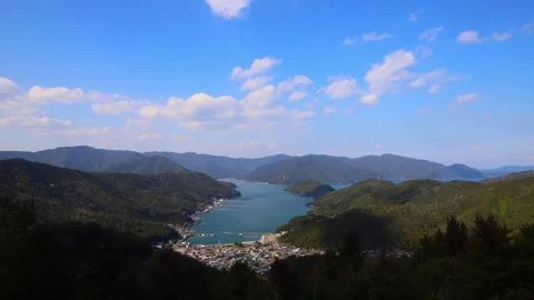 View of the sea from the observation park (Kamae, Saiki City, Oita Prefecture) Stock Footage 338003977