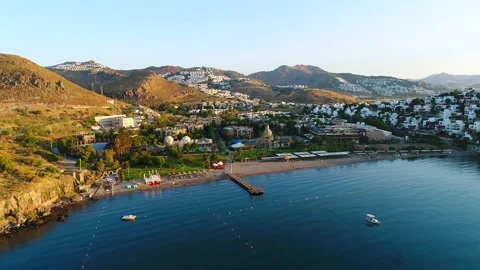 View from the sea over KAIRABA Bodrum Imperial, Bodrum Turkey  Stock Footage 202005406