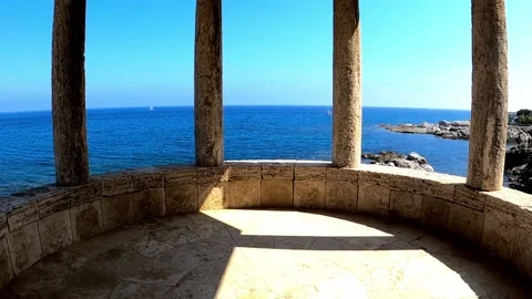 View of the sea from the picturesque viewpoint Stock Footage 137751189
