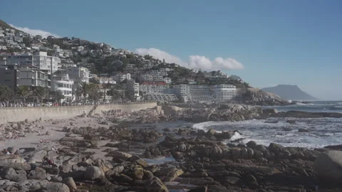 View at Sea Point Coast in Cape Town | Rec. 709 Video stock 308463813