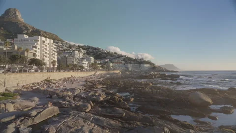 View at Sea Point Coast in Cape Town | Rec. 709 Stock Footage 308464257
