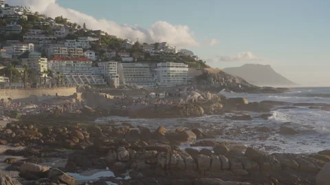 View at Sea Point Coast in Cape Town | Rec. 709 Video stock 308464277