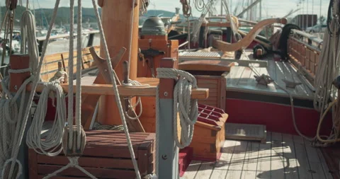 View of the sea of a sailing ship Stock Footage 142803986