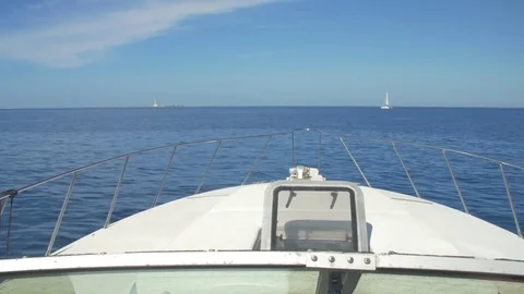 View of the sea from the sailing speedboat  Stock Footage 71506248