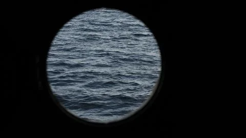 View Of Sea Seen Through Ship Window Stock Photos