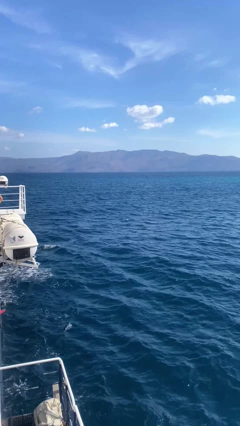 A view of the sea from a ship. Vertical video Stock Footage 287236550