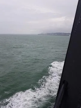 View of the sea from the ship's deck Stock Photos