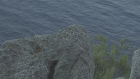 View of the sea in slow motion from a viewpoint Stock Footage 139427988
