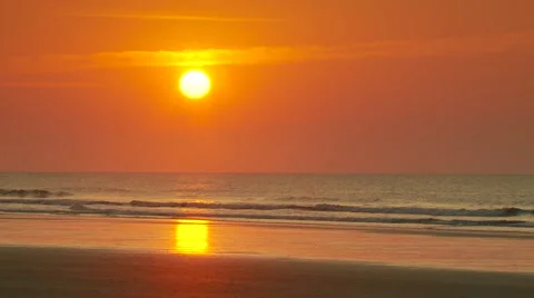 View of sea at sunset Stock Footage 55571568